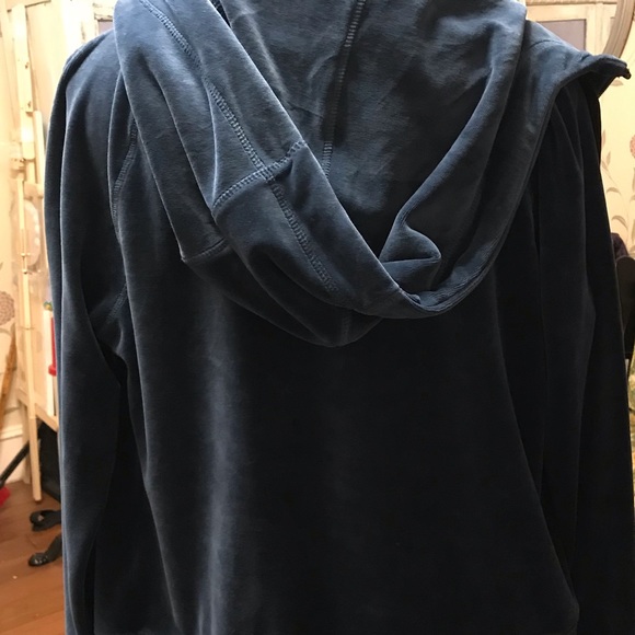 Calvin Klein Performance! Dark Blue Velour Zip Up Hoodie - Picture 12 of 13